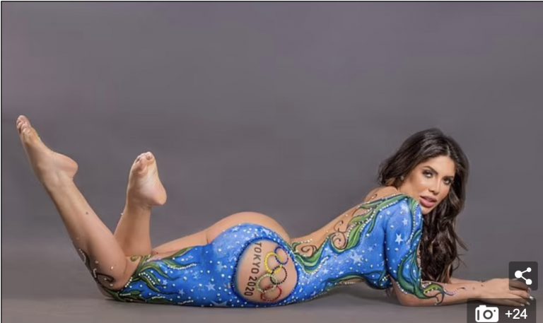 Người đẹp “Hoa hậu vòng 3” đọ dáng trong loạt ảnh “body painting”